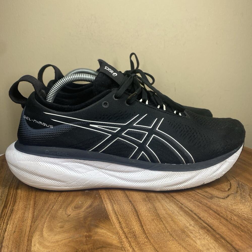 ASICS Gel Nimbus25 Black Pure Silver Womens Black Size 11 Running Shoes 1012B356